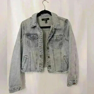 Forever21 Distressed Jean Jacket Size M